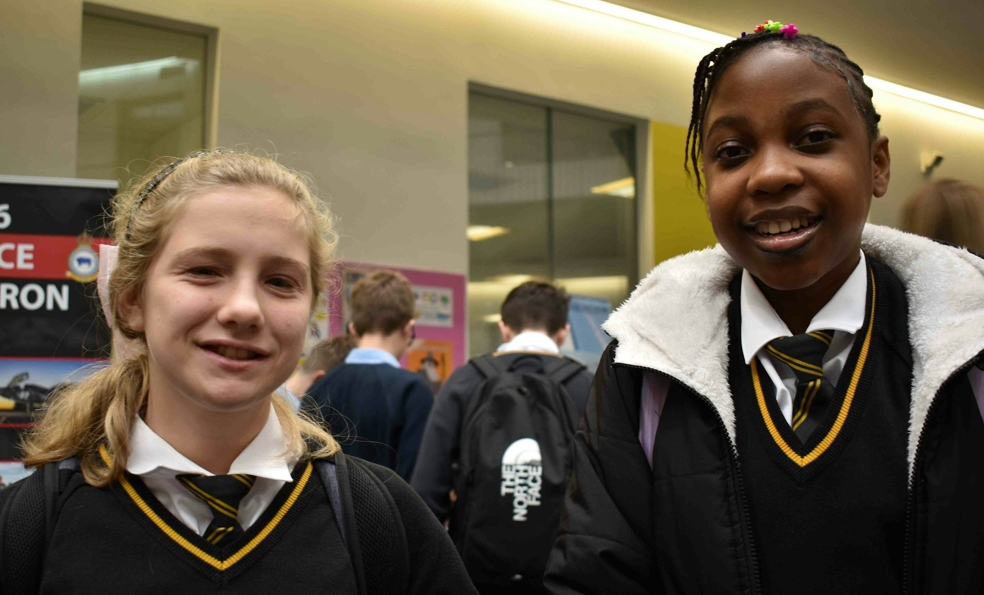 Two youngsters from Stoke High School at the FutureSkills Fair held in Ipswich